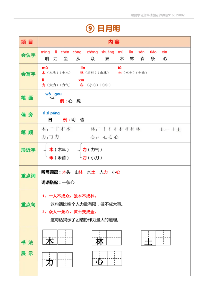 一年级语文上册课堂笔记复习资料_小学1-6年级全部试卷_语文_一年级_3-6-1、小学一年级语文上册_3-6-1-1、复习、知识点、归纳汇总_通用