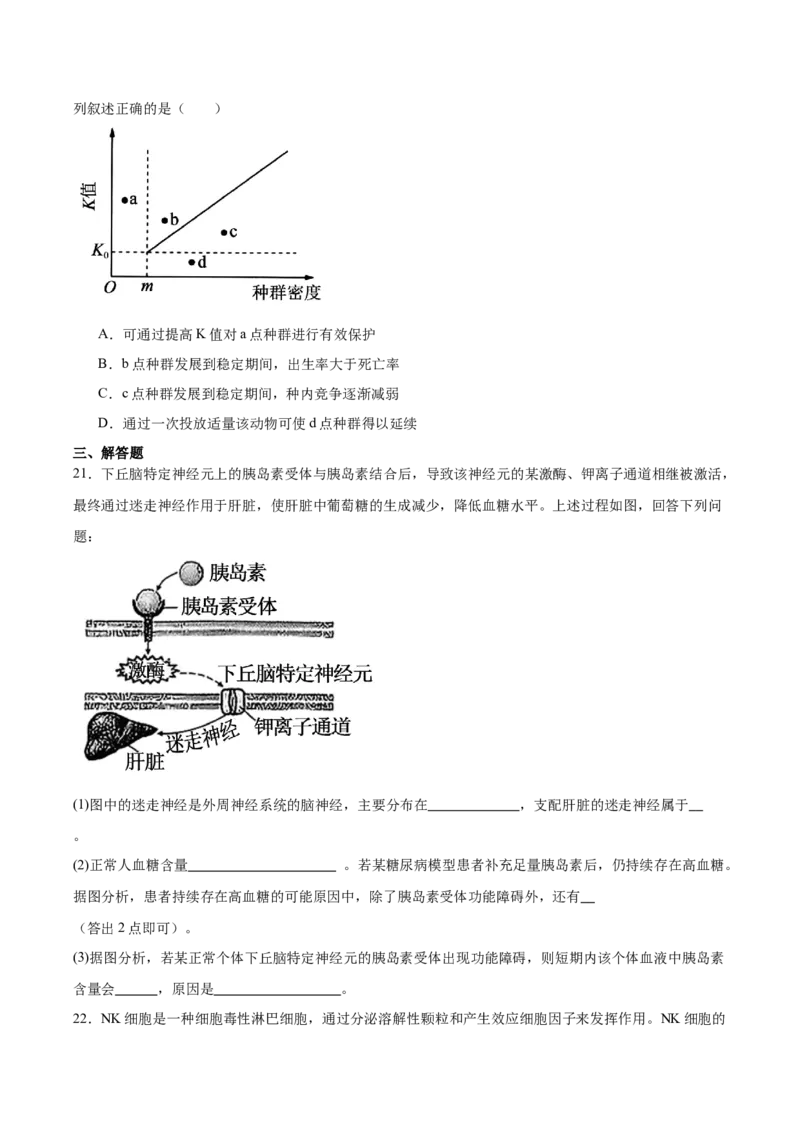 山东省德州市九校2025-2026学年高二上学期校际联考五（期中）生物试卷（含答案）_2025年11月高二试卷_251116山东省德州市九校2025-2026学年高二上学期联考（全）