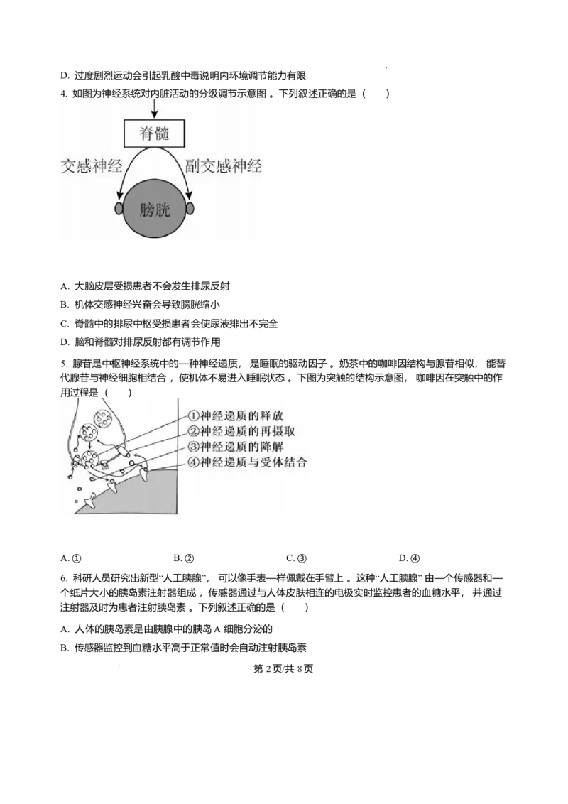 甘肃省兰州市八校联考2025-2026学年高二上学期期末生物试卷含答案_2024-2025高二（7-7月题库）_2026年1月高二_260123甘肃省兰州市八校联考2025-2026学年高二上学期期末考试（全）