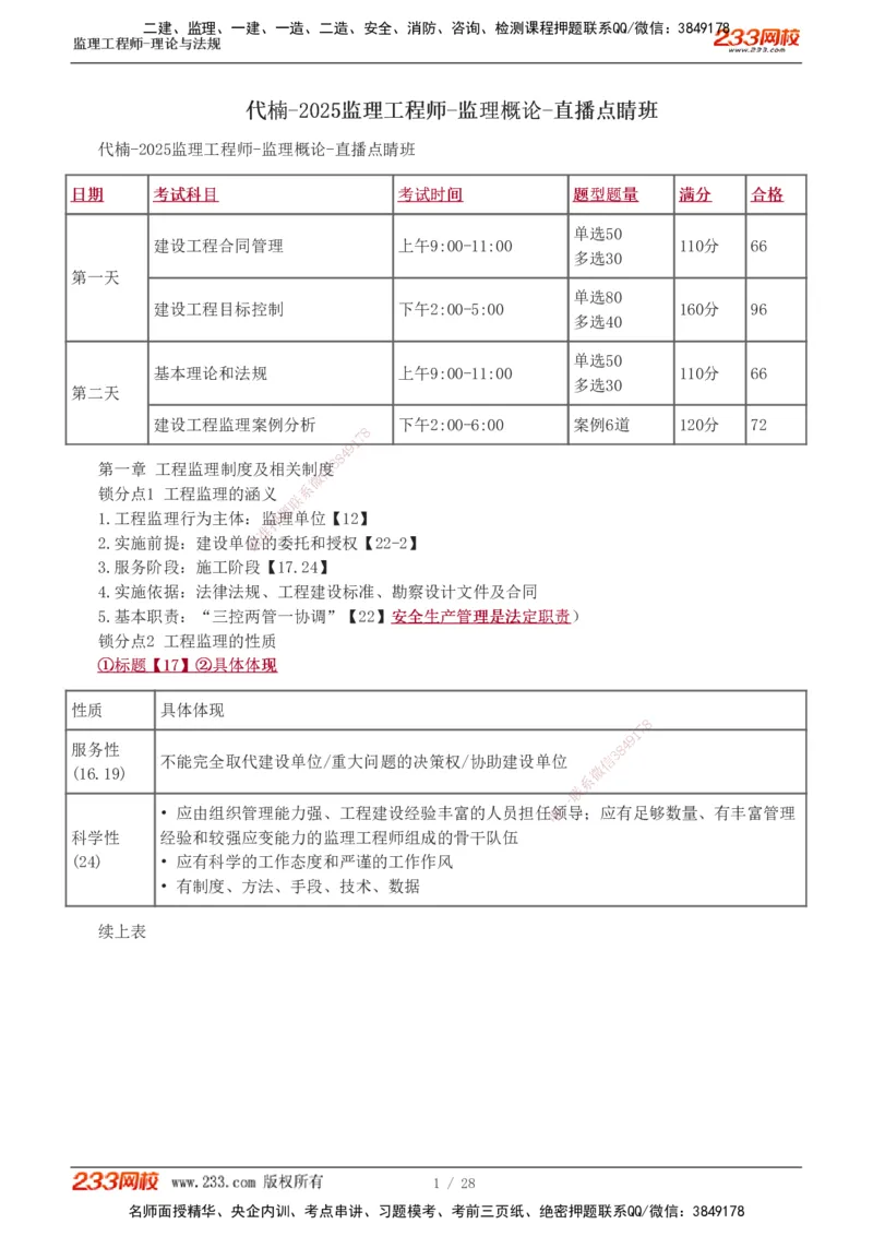 代楠-2025监理工程师-监理概论-直播点睛班（完）_监理工程师_2025监理工程师_2025年监理工程师SVIP_2025年监理概论法规SVIP_04-冲刺串讲✿考点强化✿小灶集训