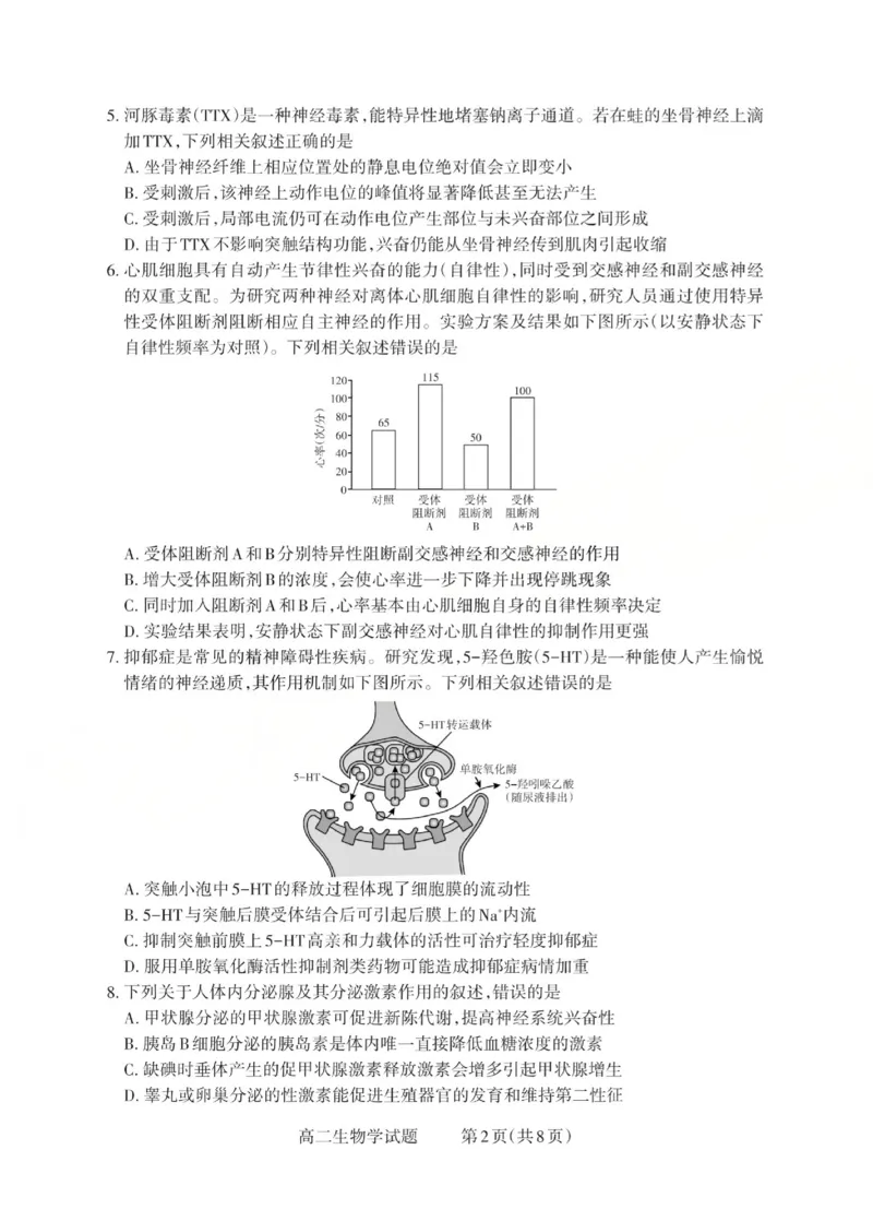 高二生物试题_Print(已优化)_251221山西省2025-2026学年三重教育高二上学期12月选科调研检测（全）_山西省2025-2026学年三重教育高二上学期12月选科调研检测生物试题含答案