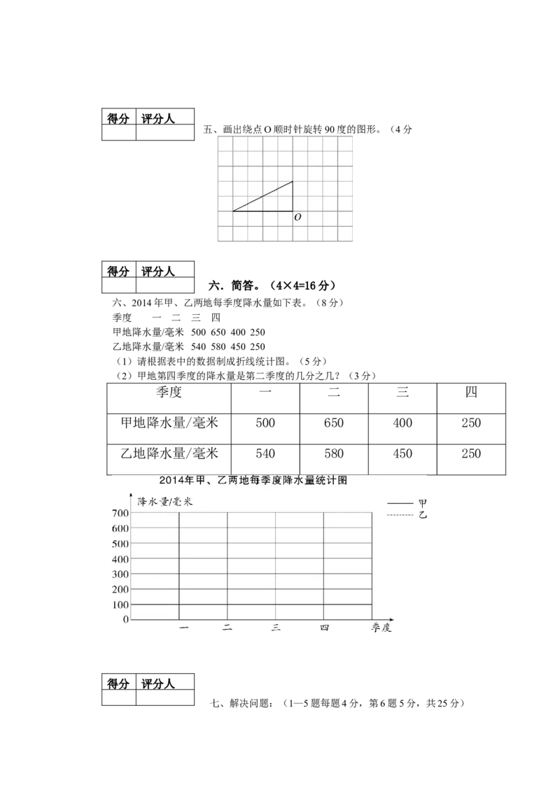 五年级数学试卷模板_小学1-6年级全部试卷_数学_五年级_3-10-3、小学五年级数学上册_3-10-3-2、练习题、作业、试题、试卷_通用