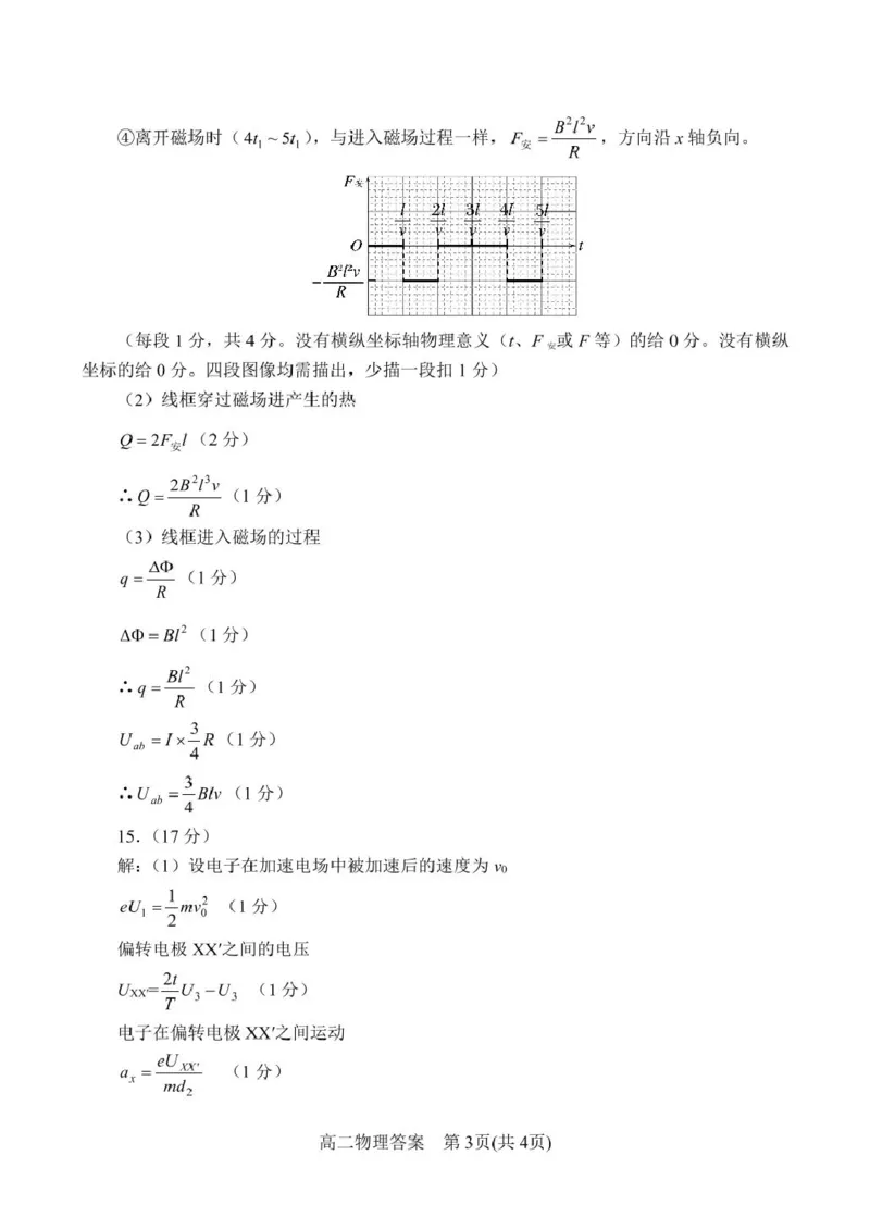 高二物理答案_2024-2025高二（7-7月题库）_2025年02月试卷_0213河南省南阳市2024-2025学年高二上学期1月期末考试_河南省南阳市2024-2025学年高二上学期1月期末考试物理试卷（PDF版，含答案）