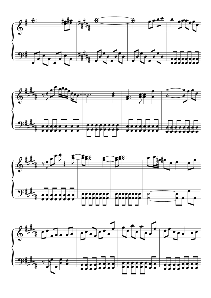 [東方ピアノEasyモード楽譜][easy][5]_一万首著名钢琴曲谱哈农贝多芬合集视频教学电子版高清无水印可打印_05动漫游戏钢琴谱合集_日系东方Project钢琴谱全集_东方project钢琴谱_426