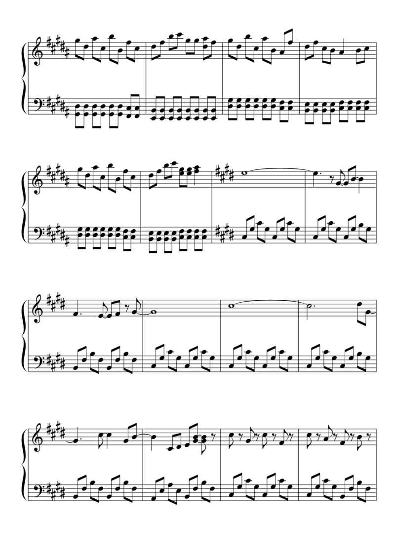 [東方ピアノEasyモード楽譜][easy][5]_一万首著名钢琴曲谱哈农贝多芬合集视频教学电子版高清无水印可打印_05动漫游戏钢琴谱合集_日系东方Project钢琴谱全集_东方project钢琴谱_426