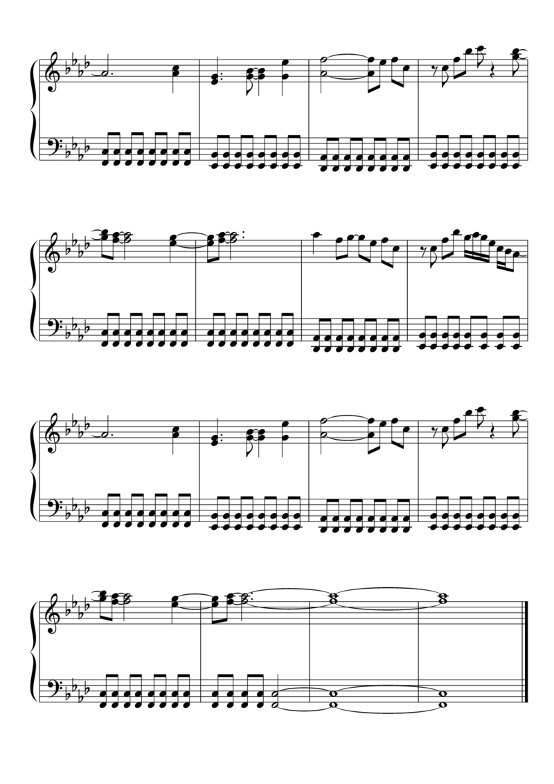 [東方ピアノEasyモード楽譜][easy][5]_一万首著名钢琴曲谱哈农贝多芬合集视频教学电子版高清无水印可打印_05动漫游戏钢琴谱合集_日系东方Project钢琴谱全集_东方project钢琴谱_426