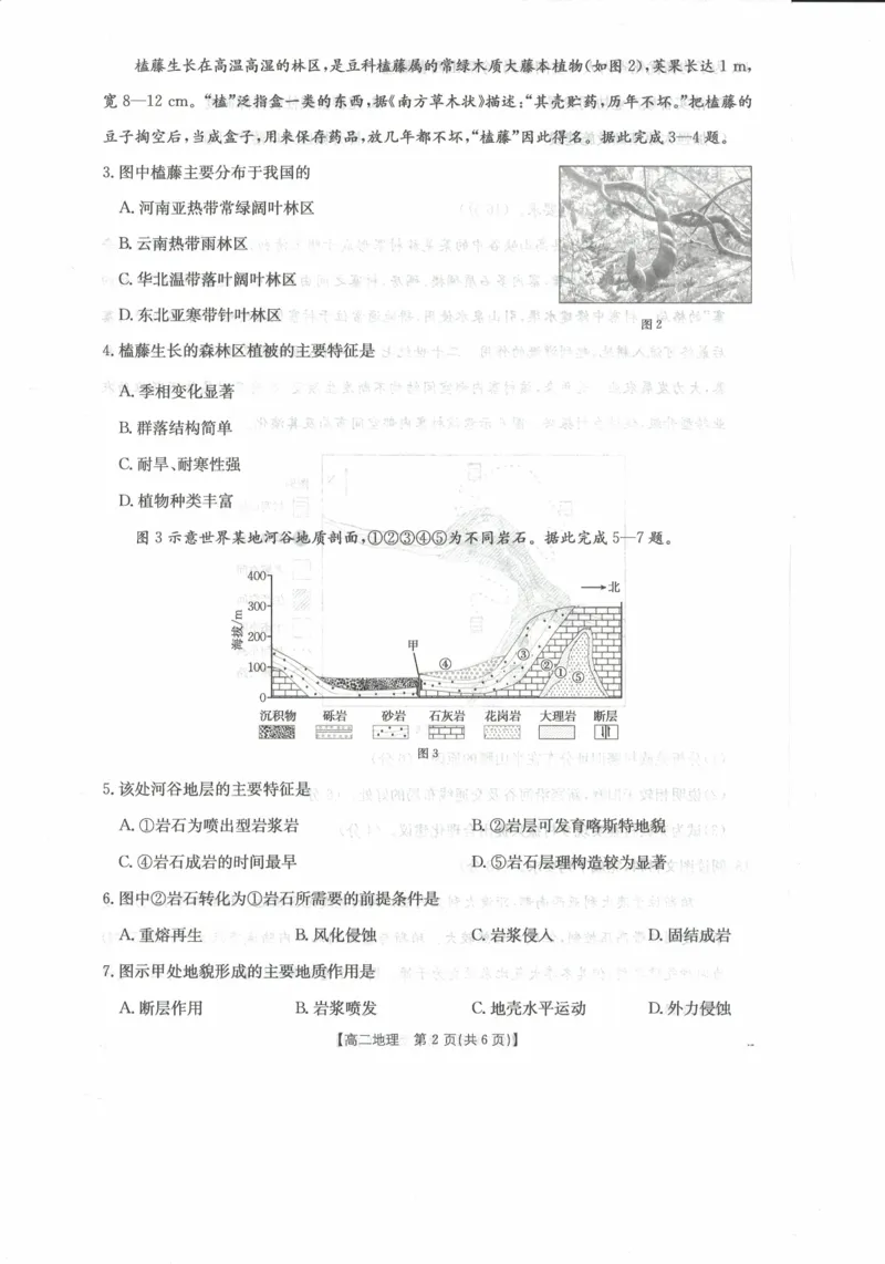 高二地理试卷_2025年11月高二试卷_251118金太阳&middot;广西省2025&mdash;2026学年上学期高二期中考试（26-125B）（全）_广西省多校2025&mdash;2026学年上学期高二期中考试地理