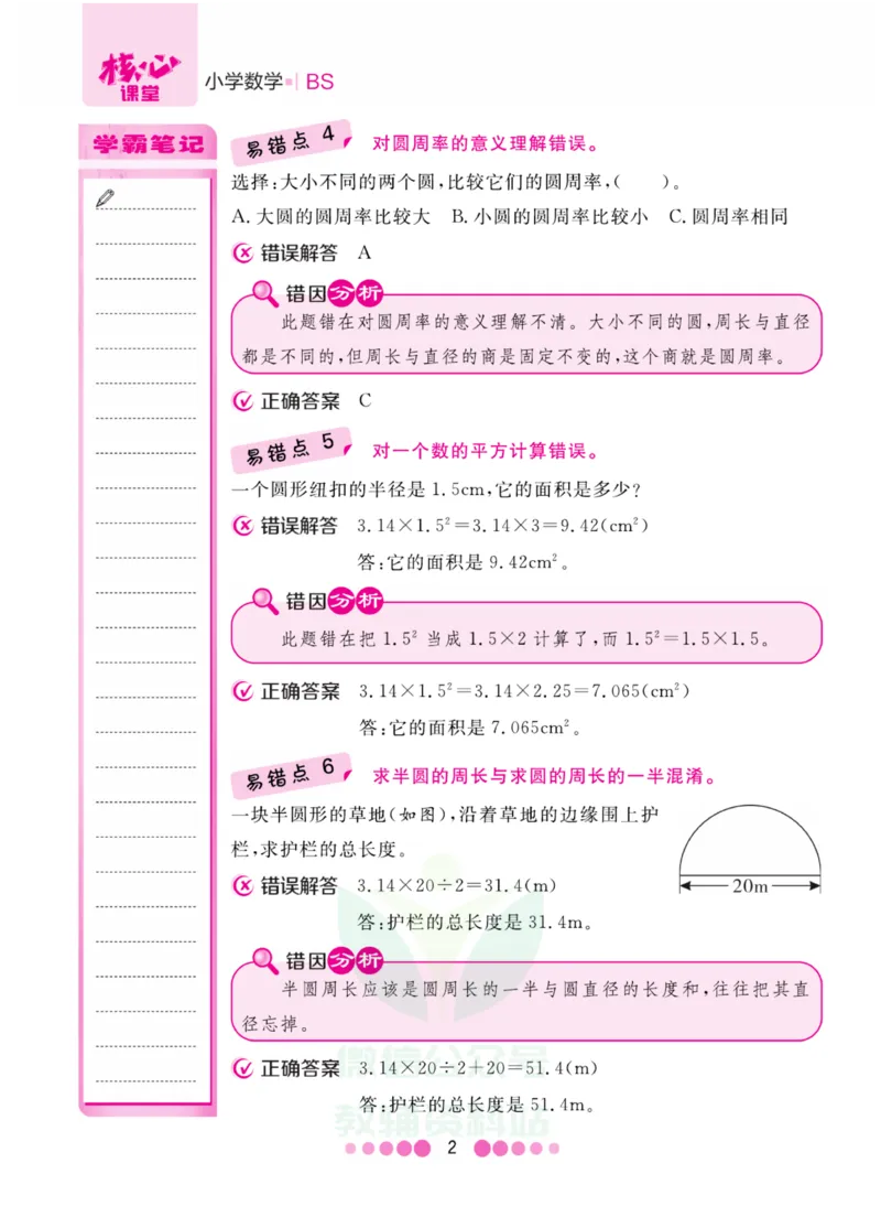 六年级上册数学北师版易错清单_小学1-6年级全部试卷_数学_六年级_3-11-3、小学六年级数学上册_3-11-3-1、复习、知识点、归纳汇总_北师大版