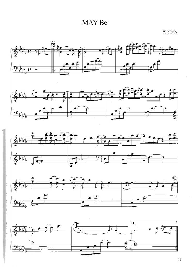 Yiruma钢琴独奏集_一万首著名钢琴曲谱哈农贝多芬合集视频教学电子版高清无水印可打印_02现代钢琴谱合集_李闰珉Yiruma钢琴谱全集