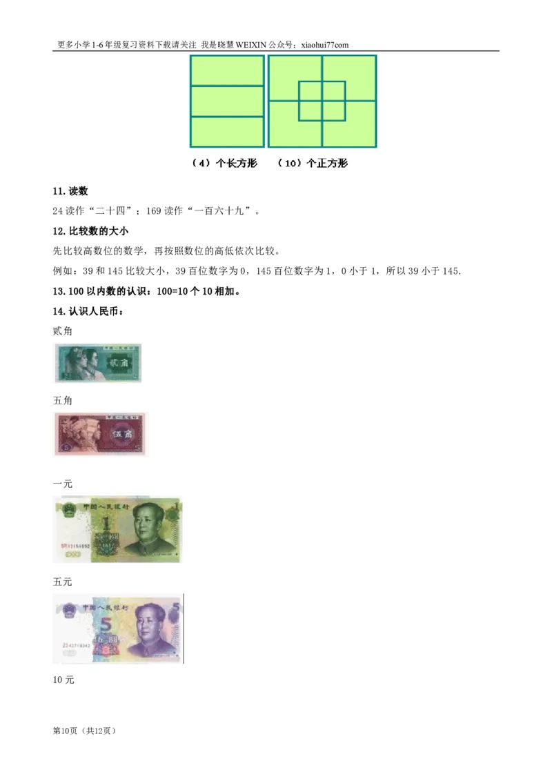 北师大版一年级数学知识点归纳整理_小学1-6年级全部试卷_数学_一年级_3-6-3、小学一年级数学上册_3-6-3-1、复习、知识点、归纳汇总_北师大版