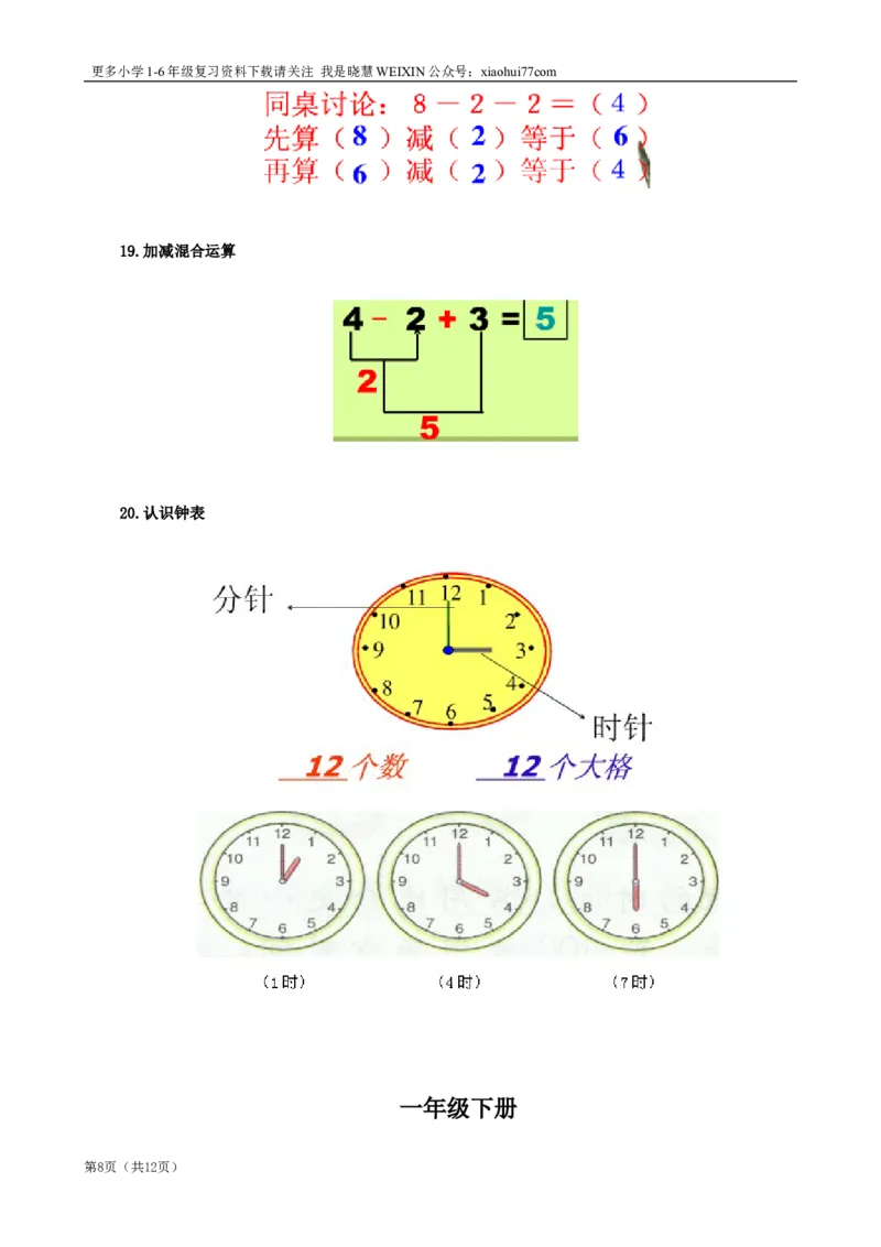 北师大版一年级数学知识点归纳整理_小学1-6年级全部试卷_数学_一年级_3-6-3、小学一年级数学上册_3-6-3-1、复习、知识点、归纳汇总_北师大版
