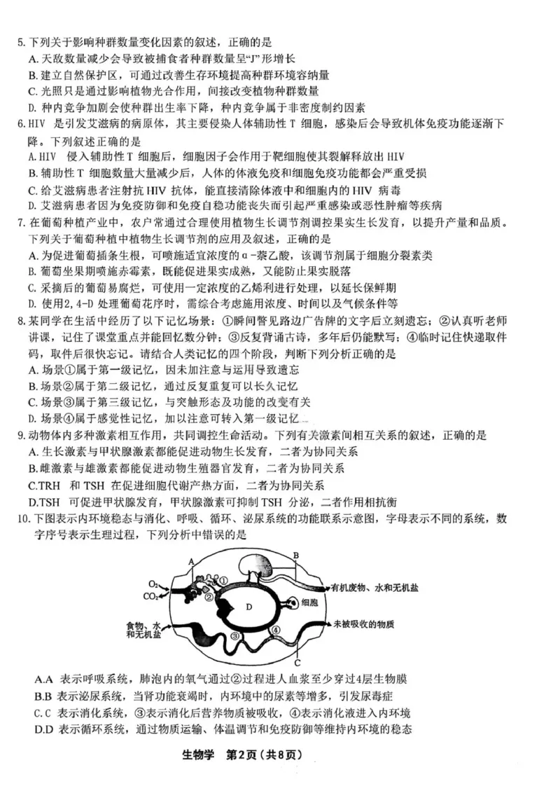 生物试卷-辽宁省名校联盟2025年高二12月份联合考试_251218辽宁省名校联盟2025年高二12月份联合考试_辽宁省名校联盟2025-2026学年高二上学期12月份联合考试生物试题（图片版，含答案）