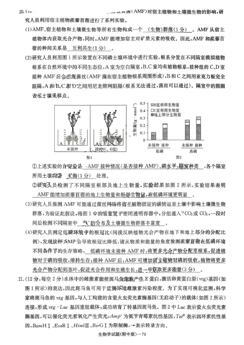 湖南师大附中2026届高三月考试卷（五）生物答案_2024-2026高三（6-6月题库）_2026年01月高三试卷_0107炎德&middot;英才大联考湖南师大附中2026届高三月考试卷（五）（全）