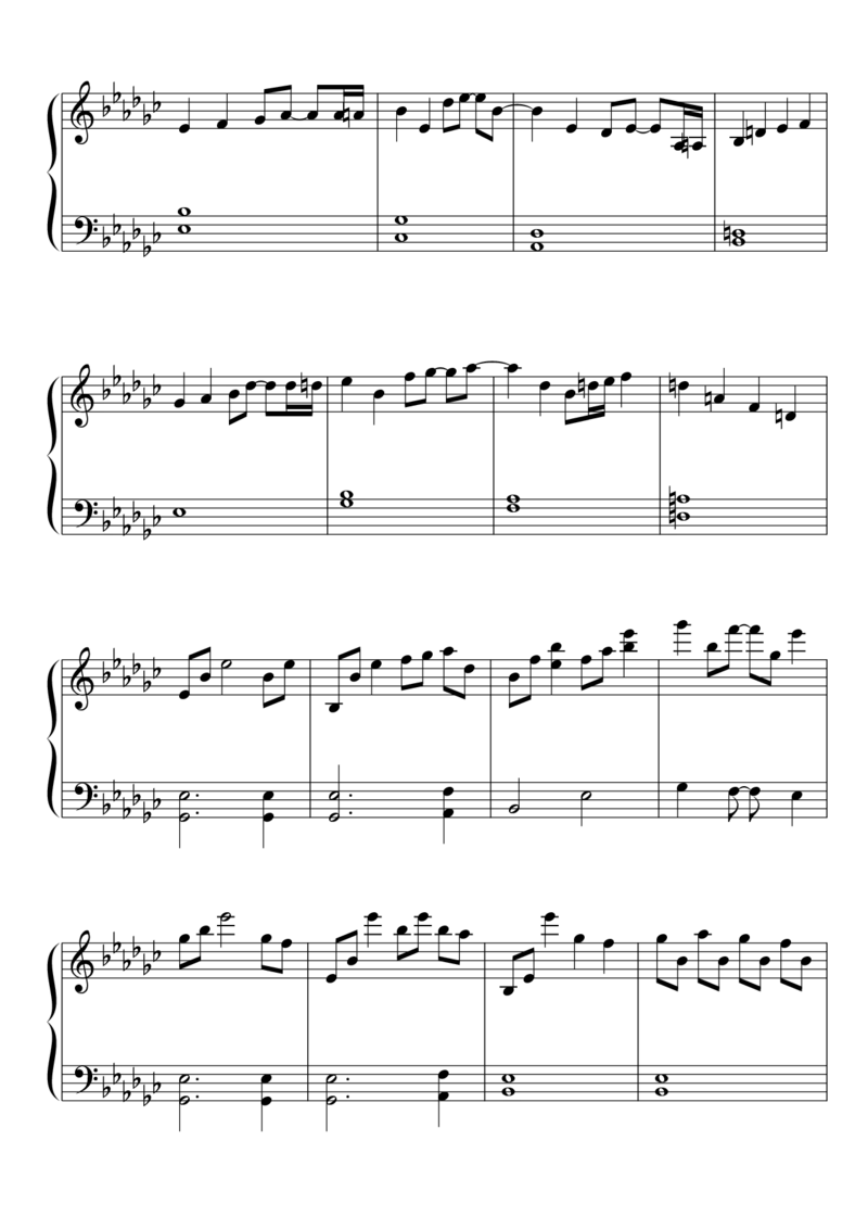 [東方ピアノEasyモード楽譜][easy][4]二つの世界_一万首著名钢琴曲谱哈农贝多芬合集视频教学电子版高清无水印可打印_05动漫游戏钢琴谱合集_日系东方Project钢琴谱全集_东方project钢琴谱