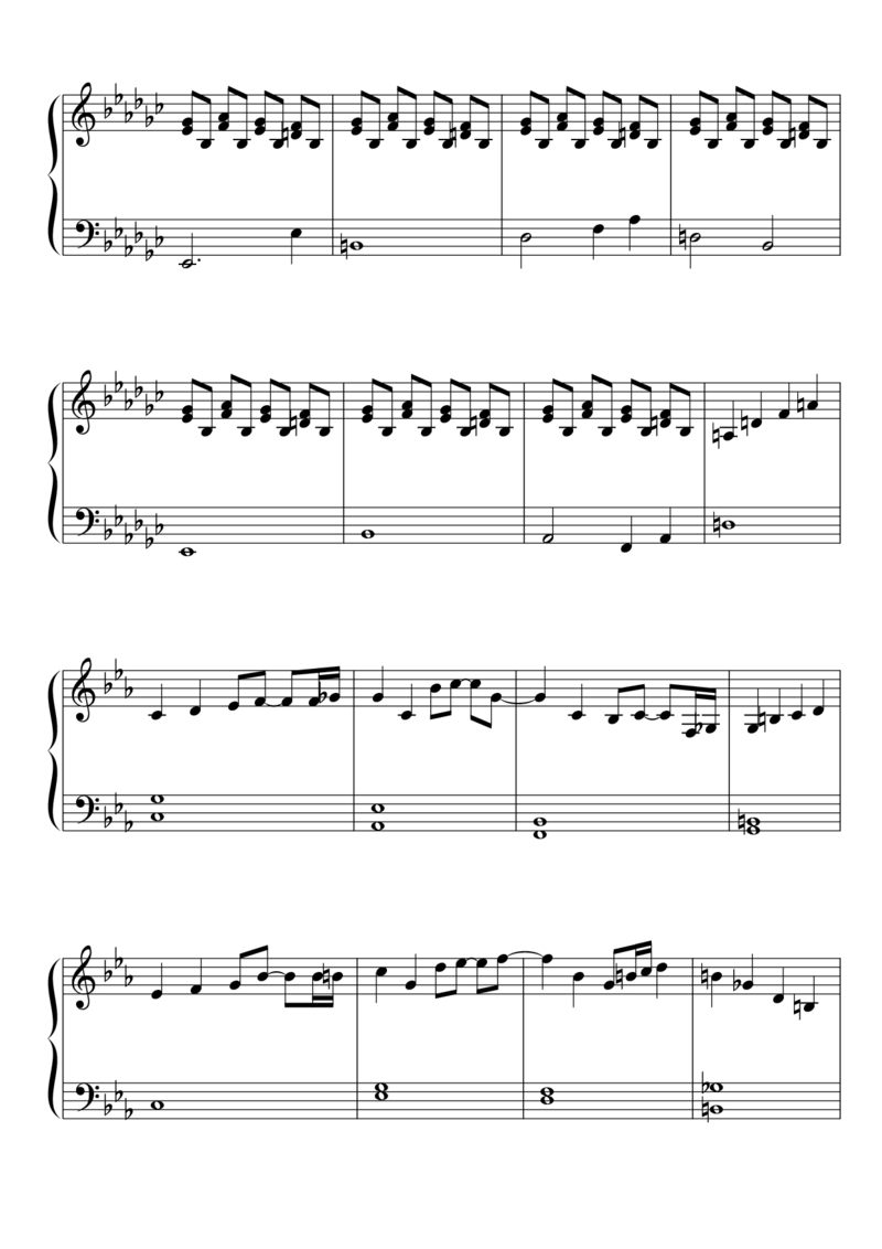 [東方ピアノEasyモード楽譜][easy][4]二つの世界_一万首著名钢琴曲谱哈农贝多芬合集视频教学电子版高清无水印可打印_05动漫游戏钢琴谱合集_日系东方Project钢琴谱全集_东方project钢琴谱