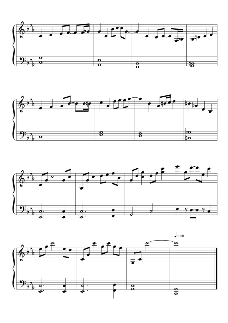 [東方ピアノEasyモード楽譜][easy][4]二つの世界_一万首著名钢琴曲谱哈农贝多芬合集视频教学电子版高清无水印可打印_05动漫游戏钢琴谱合集_日系东方Project钢琴谱全集_东方project钢琴谱