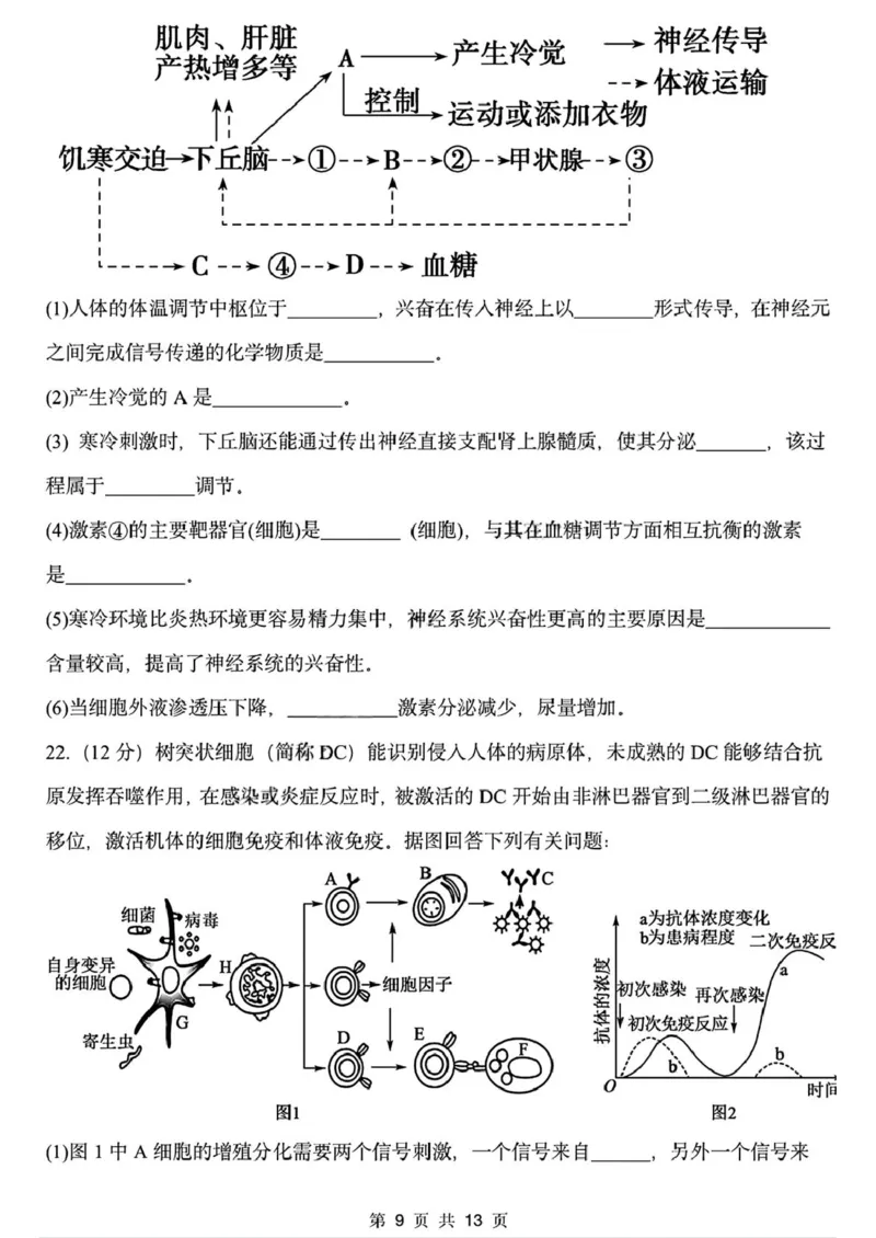 黑龙江省哈尔滨德强高级中学2025-2026学年高二上学期期末考试生物试卷（I卷）（图片版，含答案）_2024-2025高二（7-7月题库）_2026年1月高二