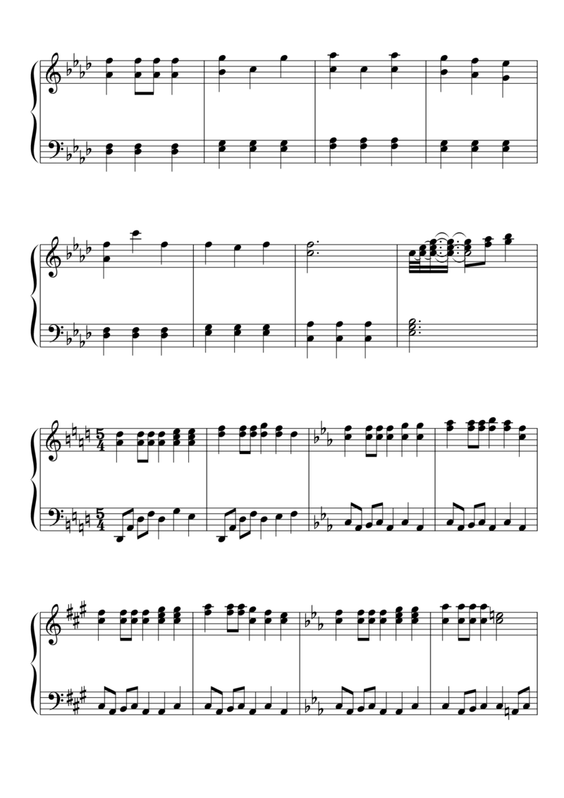 [東方ピアノEasyモード楽譜][normal][4]_一万首著名钢琴曲谱哈农贝多芬合集视频教学电子版高清无水印可打印_05动漫游戏钢琴谱合集_日系东方Project钢琴谱全集_东方project钢琴谱_816