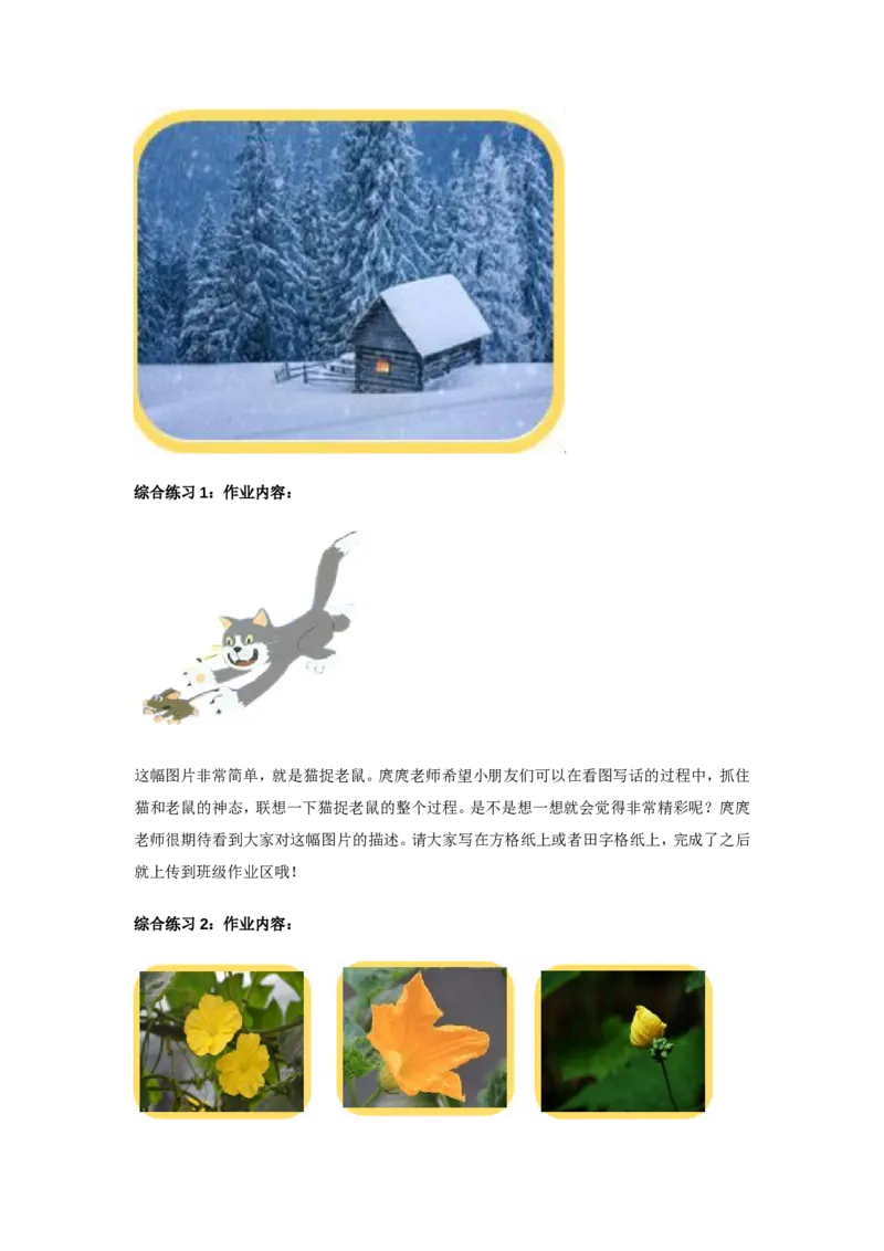 二年级上册-语文看图写话-专项练习1_小学1-6年级全部试卷_语文_二年级_3-7-1、小学二年级语文上册_3-7-1-2、练习题、作业、试题、试卷_通用