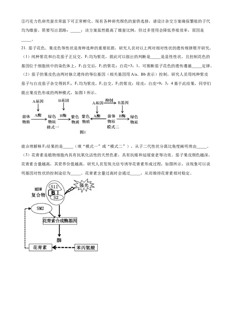 湖南省沅澧共同体2024-2025学年高三上学期第二次联考生物试题Word版无答案_2024-2025高三（6-6月题库）_2024年11月试卷_1112湖南省沅澧共同体2024-2025学年高三上学期第二次联考