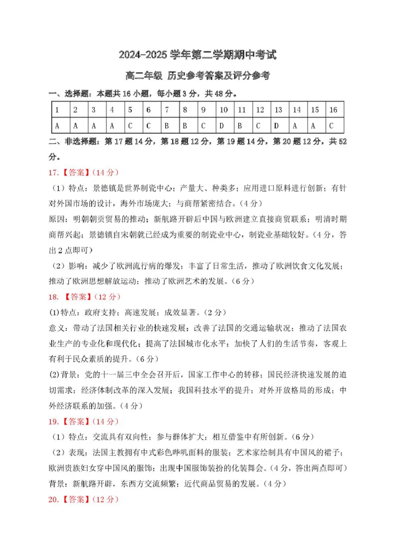甘肃省兰州市第四片区2024-2025学年高二下学期期中考试历史PDF版含答案_2024-2025高二（7-7月题库）_2025年05月试卷_0516甘肃省兰州市第四片区2024-2025学年高二下学期期中考试