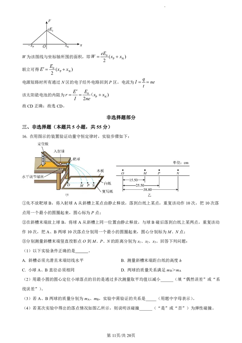 精品解析：浙江省丽水市2023-2024学年高二下学期6月期末考试物理试题（解析版）_2024-2025高二（7-7月题库）_2024年07月试卷_0702浙江省丽水市2023-2024学年高二下学期6月期末考试