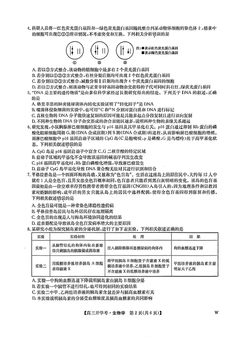 生物-河南省开封五县考2024-2025学年高三上学期开学联考_2024-2025高三（6-6月题库）_2024年09月试卷_0903河南省开封五县考2024-2025学年高三上学期开学联考