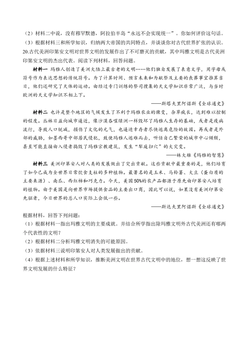 （13）中古时期的世界（含解析）&mdash;&mdash;高考历史二轮复习易错重难提升新高考版_2024-2025高三（6-6月题库）_2026年1月高三