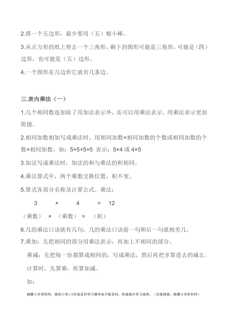 二年级上册数学苏教版知识要点汇总_小学1-6年级全部试卷_数学_二年级_3-7-3、小学二年级数学上册_3-7-3-1、复习、知识点、归纳汇总_苏教版
