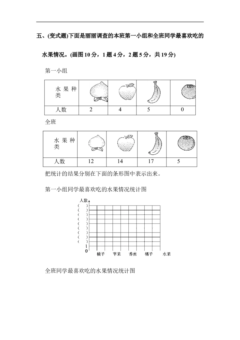 人教版四年级数学上册单元测试试卷-第7单元-条形统计图+答案-第七单元达标测试卷_小学1-6年级全部试卷_数学_四年级_3-9-3、小学四年级数学上册_3-9-3-2、练习题、作业、试题、试卷_人教版