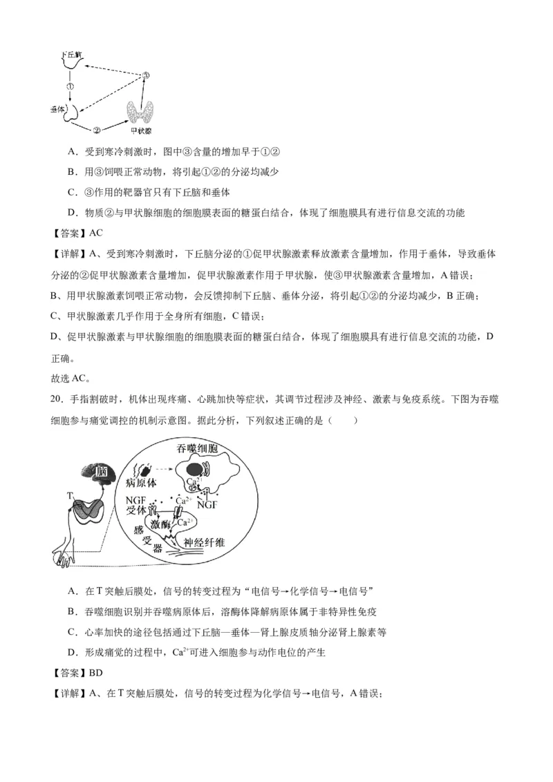 辽宁省辽西重点高中2025-2026学年度上学期高二期中考试生物试题（解析版）_251213辽宁省辽西重点高中2025-2026学年高二上学期期中（全）