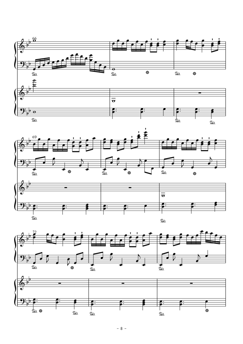 [焦げた幻想郷][lunatic][13]妹様の495年祭(钢琴二重奏)_一万首著名钢琴曲谱哈农贝多芬合集视频教学电子版高清无水印可打印_05动漫游戏钢琴谱合集_日系东方Project钢琴谱全集