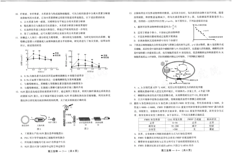福建省福州市2024-2025学年高三年级上学期第一次质量检测生物+答题卡_2024-2025高三（6-6月题库）_2024年08月试卷_0831福建省福州市2024-2025学年高三年级上学期第一次质量检测
