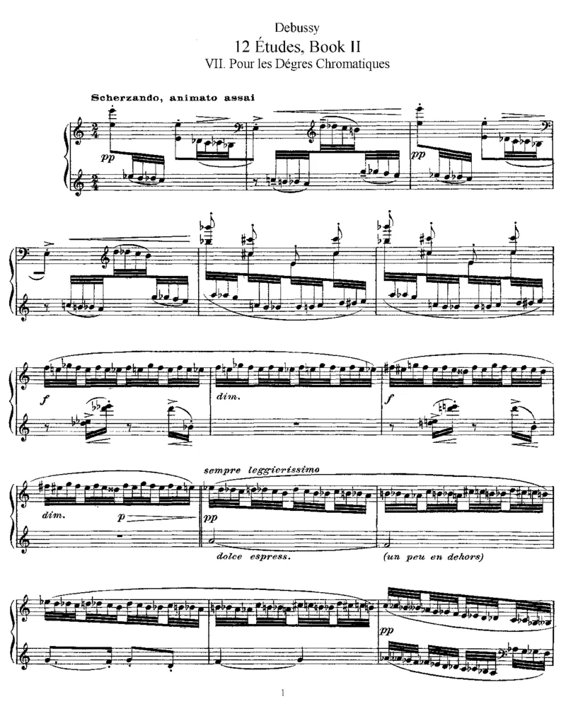 十二首练习曲第二册_一万首著名钢琴曲谱哈农贝多芬合集视频教学电子版高清无水印可打印_1古典钢琴知名音乐家谱_德彪西钢琴谱全集