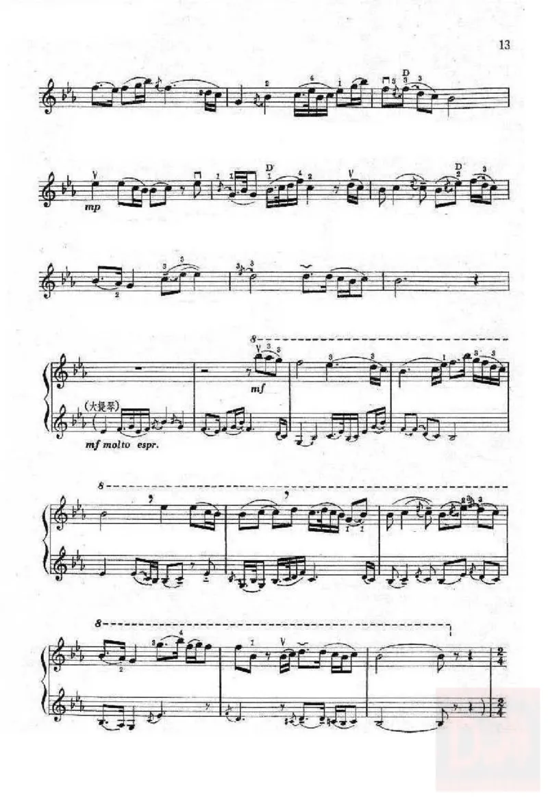 《梁祝》小提琴独奏谱_一万首著名钢琴曲谱哈农贝多芬合集视频教学电子版高清无水印可打印_08名曲总谱合集