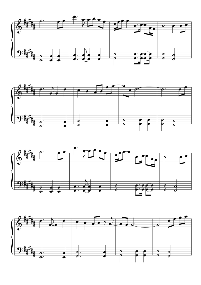 [東方ピアノEasyモード楽譜][normal][5]_一万首著名钢琴曲谱哈农贝多芬合集视频教学电子版高清无水印可打印_05动漫游戏钢琴谱合集_日系东方Project钢琴谱全集_东方project钢琴谱_369