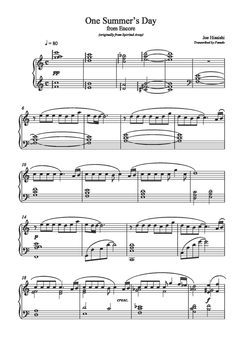 久石让谱集1_一万首著名钢琴曲谱哈农贝多芬合集视频教学电子版高清无水印可打印_02现代钢琴谱合集_久石让钢琴谱全集