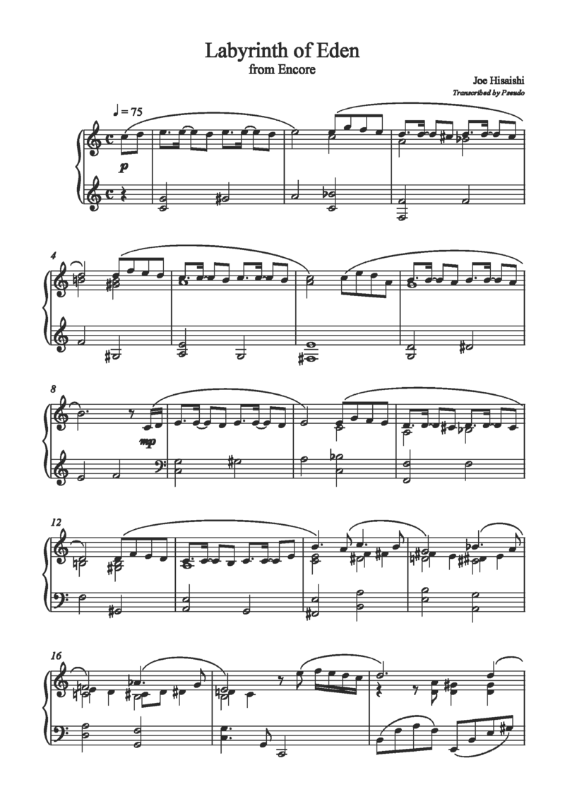 久石让谱集1_一万首著名钢琴曲谱哈农贝多芬合集视频教学电子版高清无水印可打印_02现代钢琴谱合集_久石让钢琴谱全集