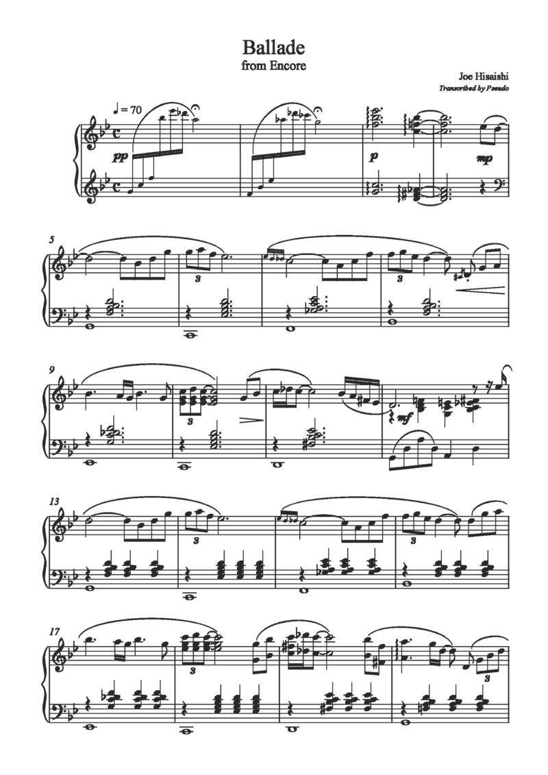 久石让谱集1_一万首著名钢琴曲谱哈农贝多芬合集视频教学电子版高清无水印可打印_02现代钢琴谱合集_久石让钢琴谱全集