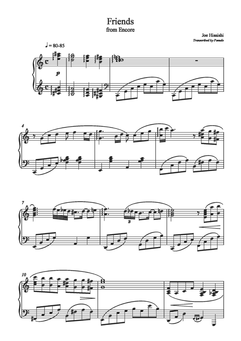 久石让谱集1_一万首著名钢琴曲谱哈农贝多芬合集视频教学电子版高清无水印可打印_02现代钢琴谱合集_久石让钢琴谱全集