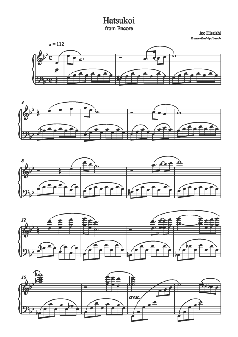 久石让谱集1_一万首著名钢琴曲谱哈农贝多芬合集视频教学电子版高清无水印可打印_02现代钢琴谱合集_久石让钢琴谱全集