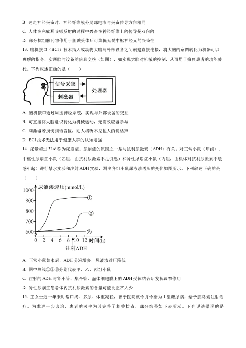 湖北省襄阳市第四中学2025-2026学年高二上学期10月月考生物试题（原卷版）_2025年11月高二试卷_251101湖北省襄阳市第四中学2025-2026学年高二上学期10月月考（全）