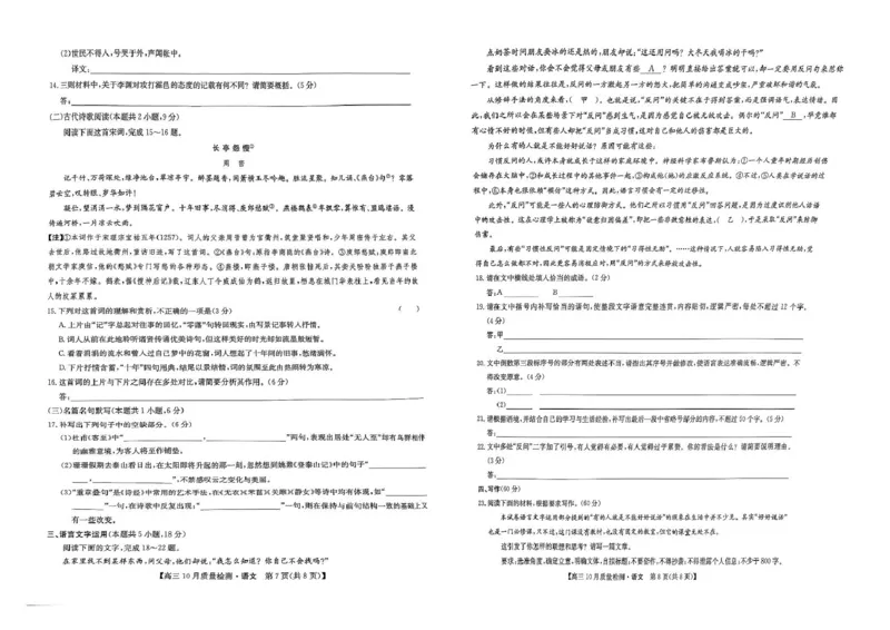 语文试题_2024-2025高三（6-6月题库）_2024年10月试卷_10262025届九师联盟高三10月期中联考（10.24）_2025届九师联盟高三10月联考（10.24）语文试题