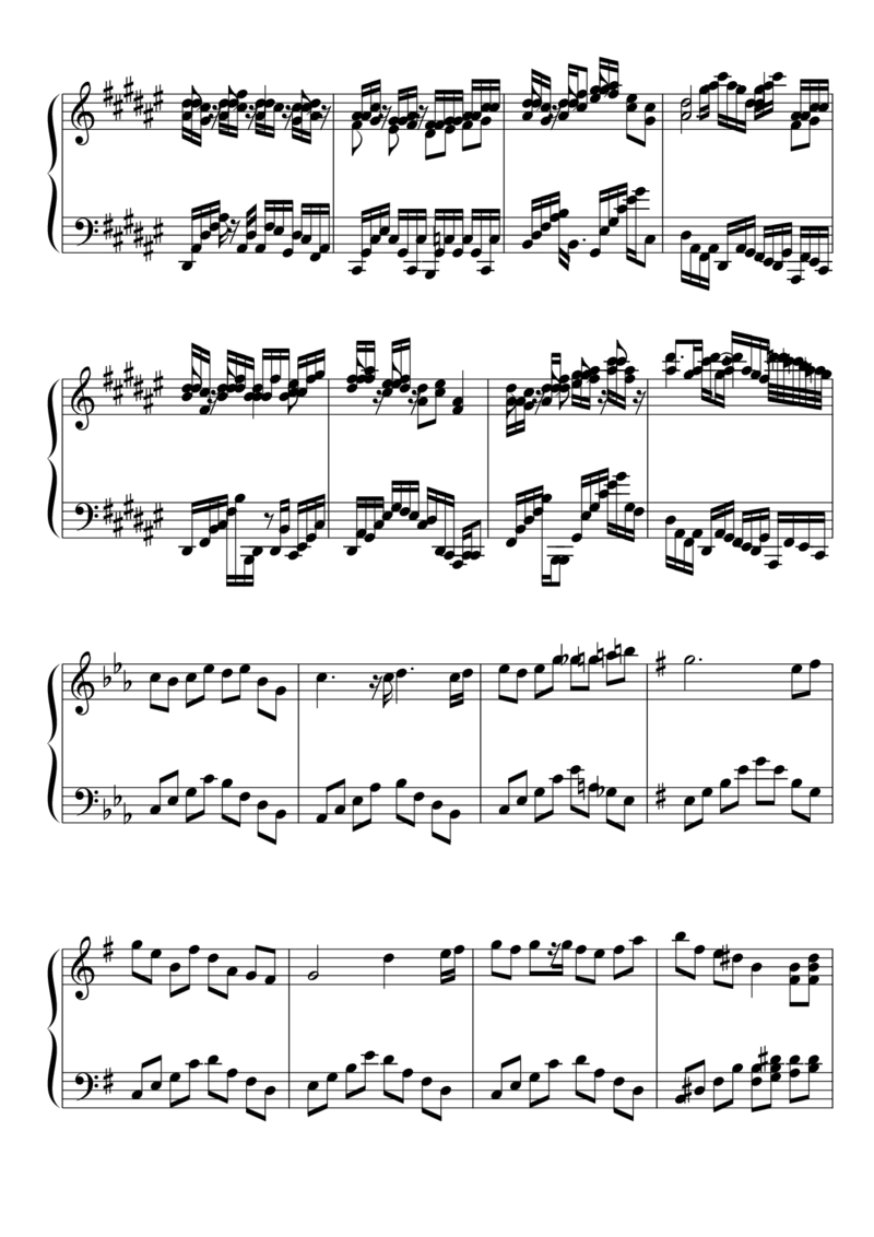 [東方ピアノEasyモード楽譜][lunatic][5]可愛い大戦争のリフレーン_一万首著名钢琴曲谱哈农贝多芬合集视频教学电子版高清无水印可打印_05动漫游戏钢琴谱合集_日系东方Project钢琴谱全集