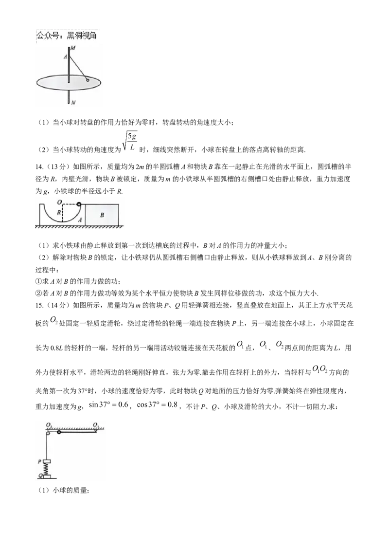 河南省部分示范性高中2024-2025学年高三上学期11月联考物理试题（含解析）_2024-2025高三（6-6月题库）_2024年11月试卷_1127河南省部分示范性高中2024-2025学年高三上学期11月期中质量检测