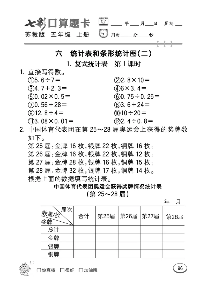 口算课课练苏教版5年级上册_小学1-6年级全部试卷_数学_五年级_3-10-3、小学五年级数学上册_3-10-3-2、练习题、作业、试题、试卷_苏教版_专项测试卷