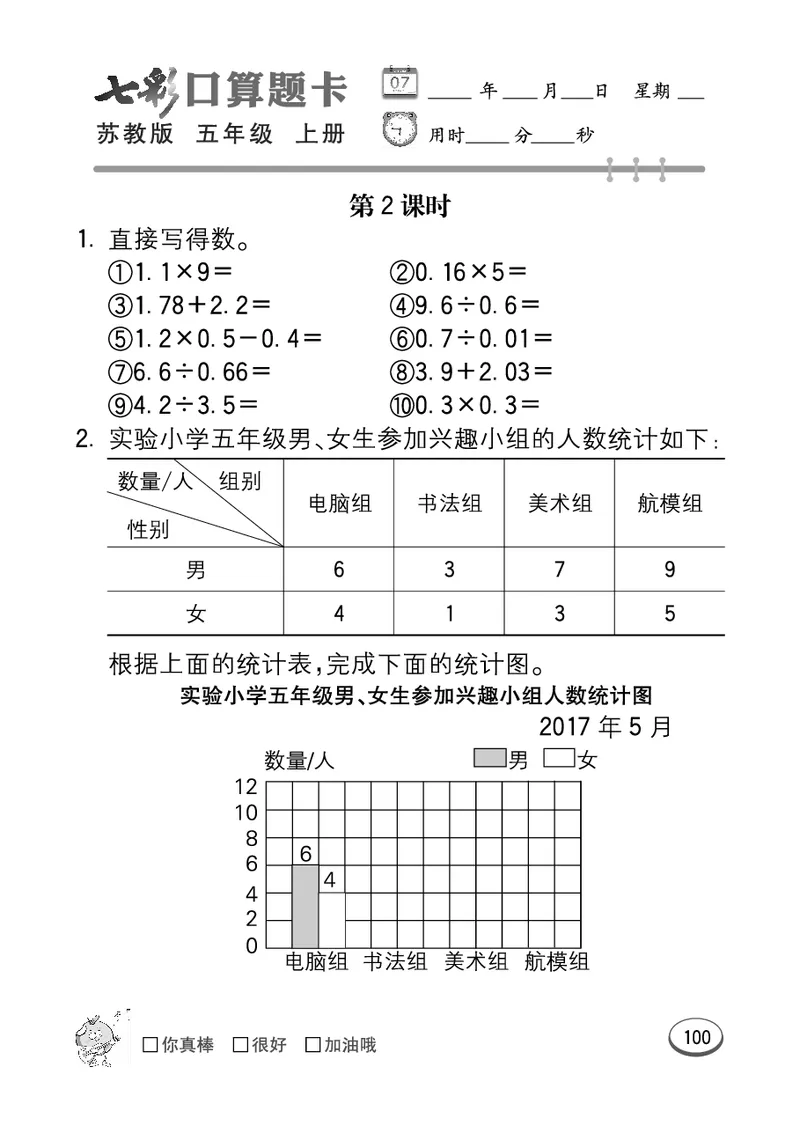 口算课课练苏教版5年级上册_小学1-6年级全部试卷_数学_五年级_3-10-3、小学五年级数学上册_3-10-3-2、练习题、作业、试题、试卷_苏教版_专项测试卷