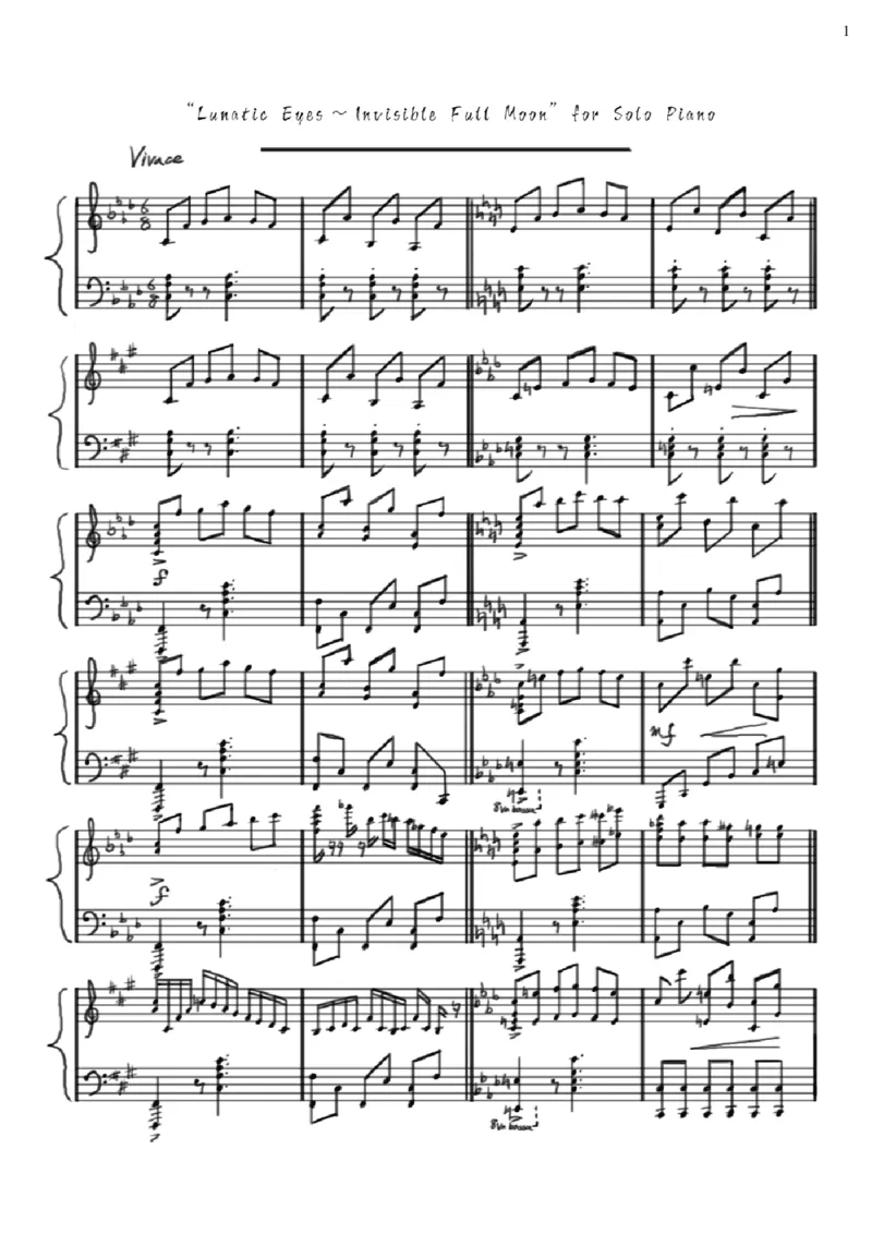 [白と黒の夢郷][lunatic][8]_一万首著名钢琴曲谱哈农贝多芬合集视频教学电子版高清无水印可打印_05动漫游戏钢琴谱合集_日系东方Project钢琴谱全集_东方project钢琴谱