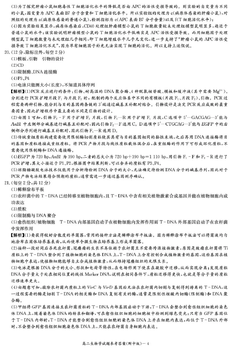 生物答案（附中高二期中2期）1_2024-2025高二（7-7月题库）_2025年05月试卷_0503湖南省长沙市湖南师大附中2024-2025学年高二下学期期中
