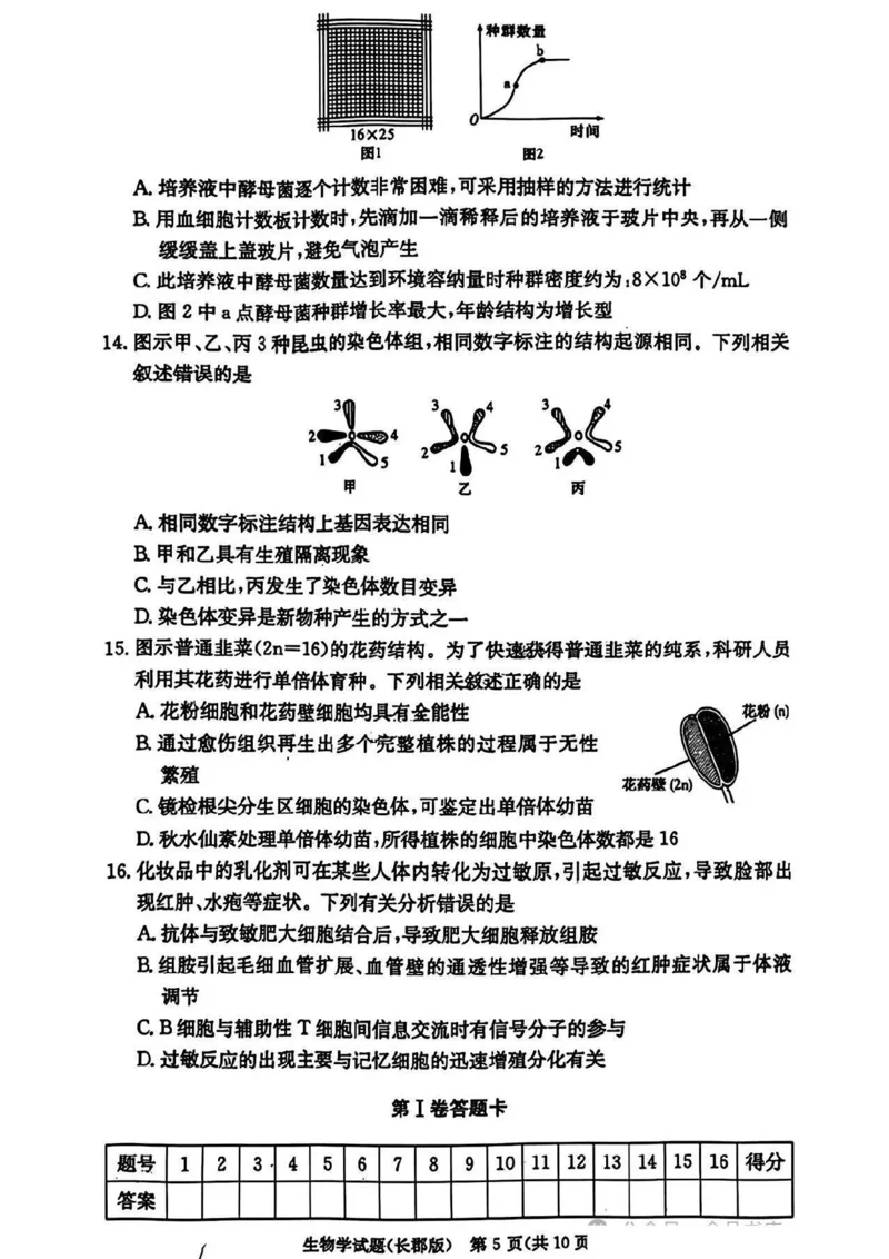 湖南省长沙市长郡中学2024-2025学年高三上学期月考卷（四）生物试卷+答案_2024-2025高三（6-6月题库）_2024年12月试卷_1231湖南省长郡中学2025届高三上学期月考试卷（四）（全科）